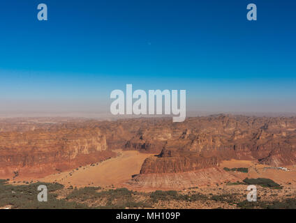 Elevated view of al-ula town and oasis, Al Madinah Province, Al-Ula, Saudi Arabia Stock Photo