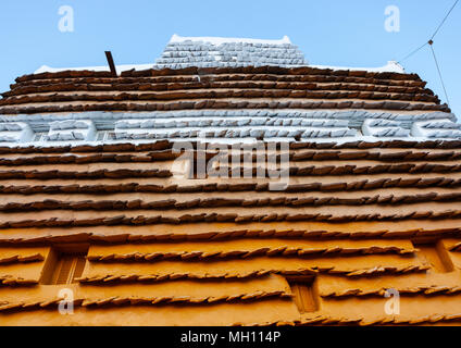 Traditional clay and silt homes in a village, Asir Province, Aseer, Saudi Arabia Stock Photo