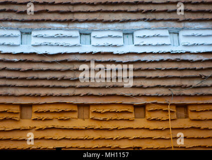 Traditional clay and silt homes in a village, Asir Province, Aseer, Saudi Arabia Stock Photo