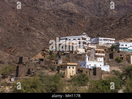 Rijal alma traditional village with typical aseeri architecture, Rijal Almaa Province, Rijal Alma, Saudi Arabia Stock Photo