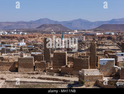 Traditional clay and silt homes in a village, Asir Province, Aseer, Saudi Arabia Stock Photo