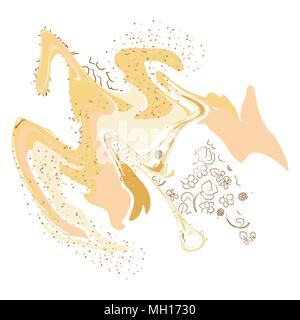 Abstract marble art template. Gold and white card design. Stock Vector