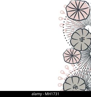Flower seamless vector border illustration. Stock Vector