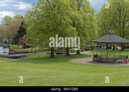 Strathaven Park Bandstand, John Hastie Park, South Lanarkshire on a Sunny Day Stock Photo