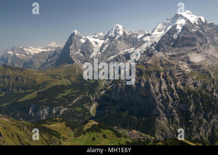 View of the Lauterbrunnen Valley from Schilthorn in the Swiss Alps Stock Photo