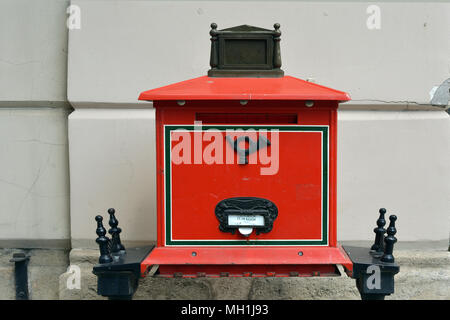 Hungarian mail box in the Hungarian capital city Budapest - Hungary. Stock Photo