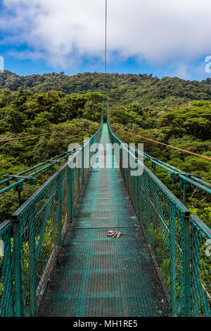 Hanging Bridges in Cloudforest - Monteverde, Costa Rica Stock Photo