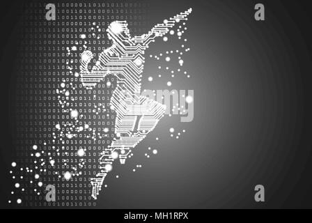 Big data and artificial intelligence concept. Stock Vector