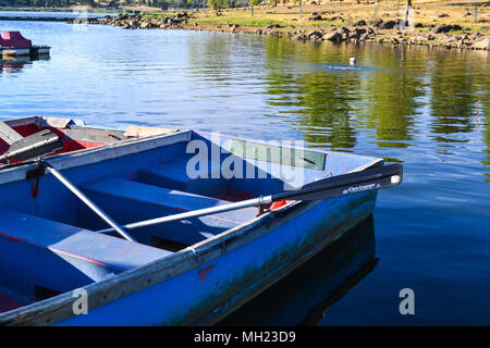 Enjoy the Lake - Mountain town of Julian in San Diego - Peaceful waters, row boat, kayak and paddling. Recreation for the adventure seaker. Stock Photo