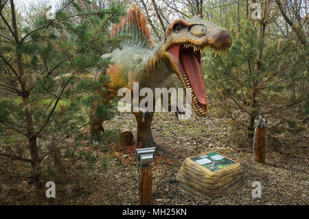 Spinosaurus in Dinosaur Park, Moscow, Russia Stock Photo