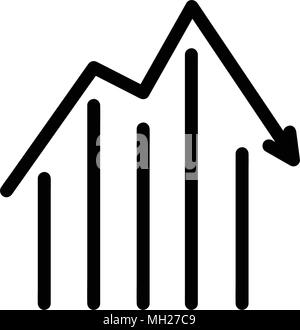 Bar Chart Analytics, vector icon on white background Stock Vector