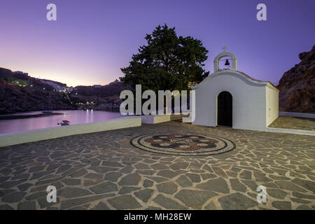 St Pauls Chapel, St Pauls Bay, Lindos, Rhodes, Greece Stock Photo