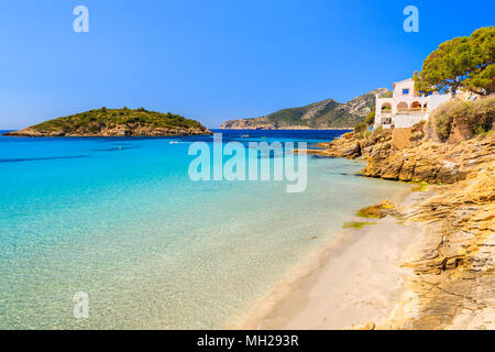 Beautiful beach and sea in Sant Elm village, Majorca island, Spain Stock Photo