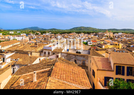 Rooftops of typical houses in Arta town, Majorca island, Spain Stock Photo