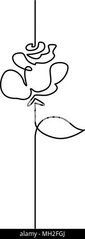 continuous line drawing of beautiful flower Stock Vector