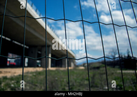 Close up of a fence with blurred background. Stock Photo