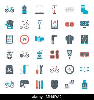 bicycle accessories flat icon, sport and exercise, isolated on white background Stock Vector
