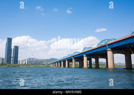 Dongjak bridge in Seoul, South Korea. Stock Photo