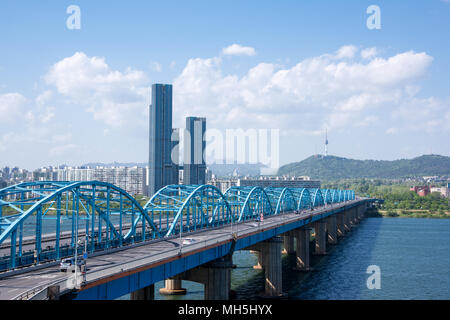 Dongjak bridge in Seoul, South Korea. Stock Photo