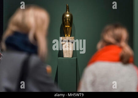 London, UK. 30th April, 2018. Maiastra by Constantin Brancusi - Shape of Light: 100 Years of Photography and Abstract Art - it features over 300 works by more than 100 artists, the exhibition explores the history of abstract photography side-by-side with iconic paintings and sculptures. It will be at the Tate Modern 2 May – 14 Oct 2018. Credit: Guy Bell/Alamy Live News Stock Photo