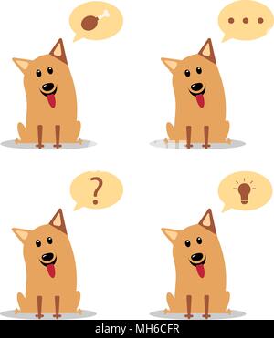 Cartoon dogs with speech bubbles flat illustration Stock Vector