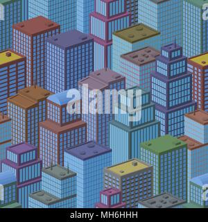 Seamless repeating pattern city isometric architecture business Stock ...