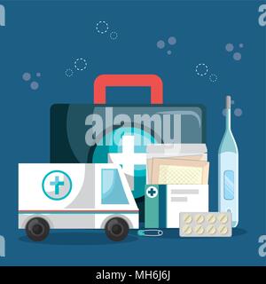 medical service set icons Stock Vector