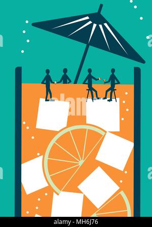 People Sitting in a Bar in a Cocktail - Vector Illustration Stock ...