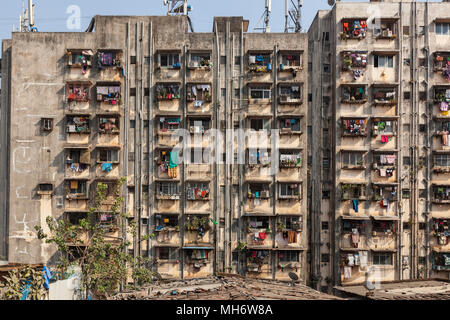 low income housing blocks, mumbai, India Stock Photo - Alamy