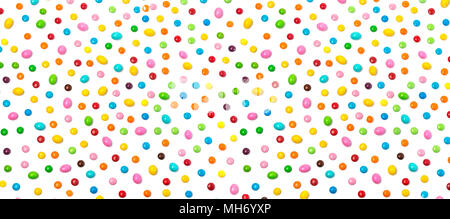 Colorful chocolate candy pills isolated on white background. Stock Photo