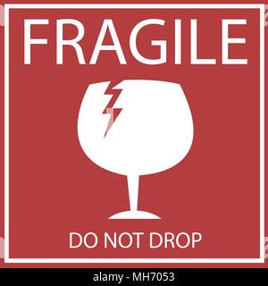 Fragile or Breakable Material packaging symbol Stock Vector