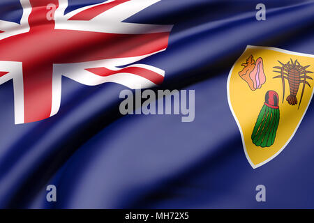 3d rendering of Turks and Caicos Islands flag waving Stock Photo