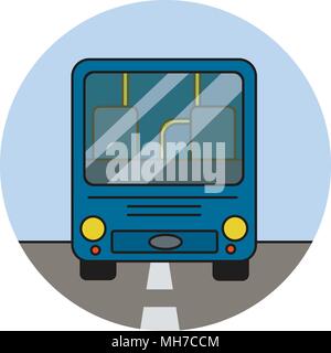 city bus riding Stock Vector