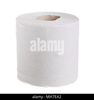 One roll of toilet paper isolated on white background.. One roll of toilet paper isolated on white background..