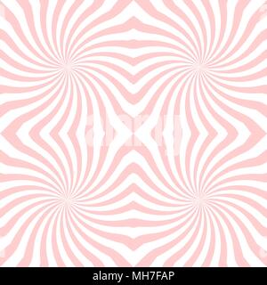 Vector sunburst seamless pattern with swirl and geometric wave. Abstract seamless pattern on white background Stock Vector