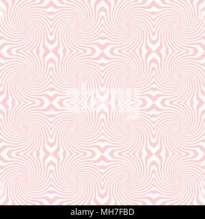 Vector sunburst seamless pattern with swirl and geometric wave. Abstract pink seamless pattern on white background Stock Vector