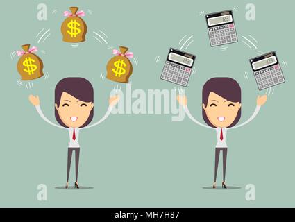 financial advisor - Bookkeeping services and management. Profit, finances concept. Stock Vector