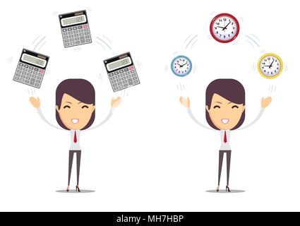 financial advisor - Bookkeeping services and time management. Profit, finances concept. Stock Vector