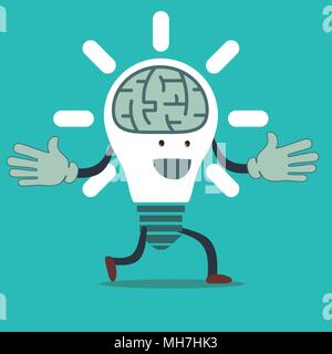 Quick idea a running light bulb. Vector Stock Vector