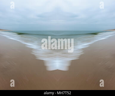 Beach along the North Sea coastline on the island of Sylt, blurred motion, North Frisia, Schleswig-Holstein, Germany Stock Photo