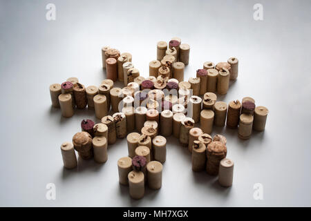 Wine corks wind rose silhouette isolated on white background Stock Photo