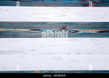 Blue and white planks, rustic wooden background. Stock Photo