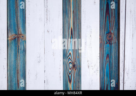 Blue and white planks, rustic wooden background. Stock Photo