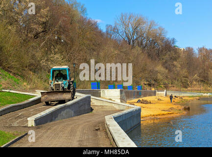 Embankment cleanup  in Oryol Stock Photo