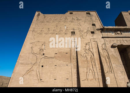 Ptolemaic Temple of Horus, Edfu (Idfu, Edfou, Behdet), Egypt. Stock Photo