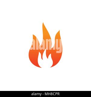 Fire icon ui simple style flat illustration. Stock Vector