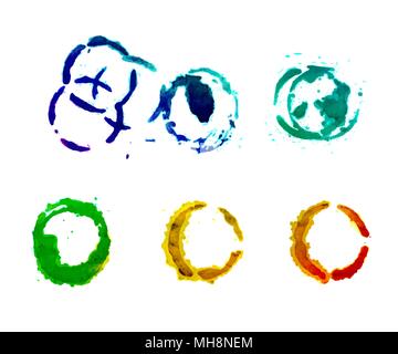Set of round watercolor stains Stock Vector