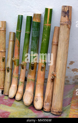 Bamboo waterpipes / water pipes / bongs for sale, Xingping, Guangxi Province, China Stock Photo