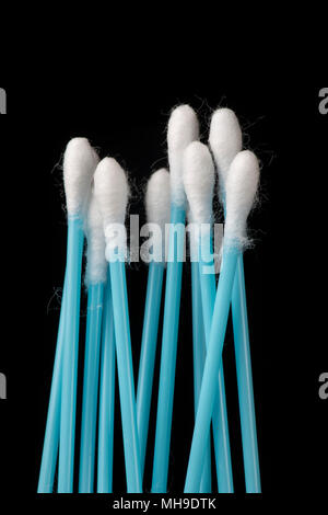 Cotton Buds with plastic stems. Stock Photo