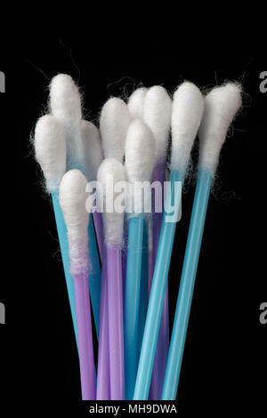 Cotton Buds with plastic stems. Stock Photo